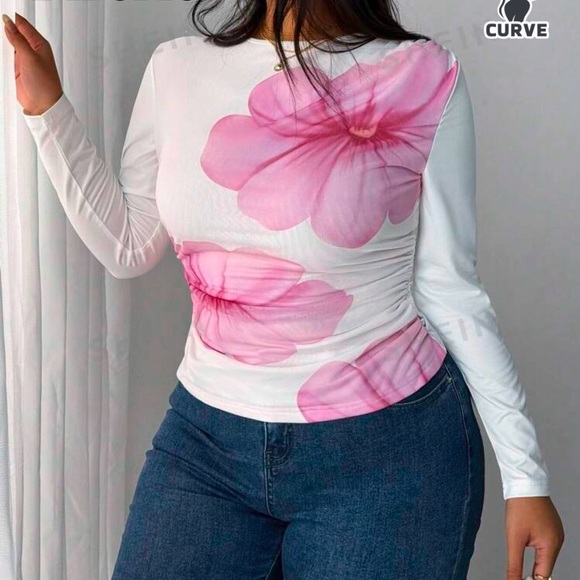 long sleeve floral printed top - Picture 3 of 4